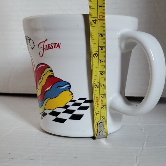 FIESTAWARE FIESTA CERAMIC WHITE TAPERED MUG CUP DANCING LADY 15 FL OZ - Picture 4 of 14